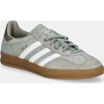 Pánské tenisky Semišové tenisky adidas Originals Gazelle Indoor zelená barva, JI3526 97X, EUR 42 2/3
