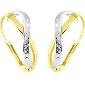 Náušnice GEMMAX Zlaté dámské náušnice Nekonečno – zlatý šperk ryzosti 585/1000 v Dárkovém balení s Certifikátem GLECN-02189