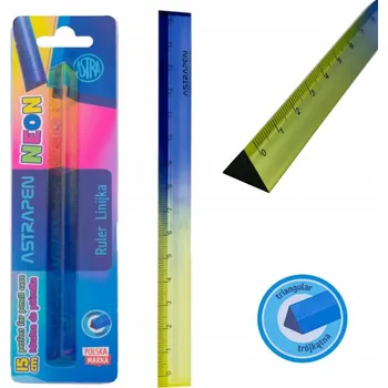 pravítka Trojúhelníkové pravítko 15 cm s trojúhelníkovým profilem Neon ASTRA