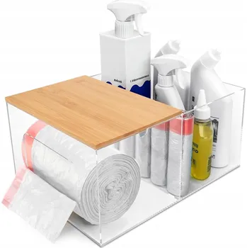 Pytle na odpadky Koupelnový organizér na sáčky na odpadky s akrylovým víkem 27x38 cm