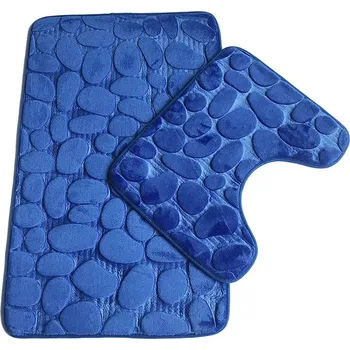 Koupelnová předložka Měkká koupelnová předložka | rohožka - 2 KS - tmavě modrá , 80x50cm