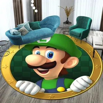 Koberec Super Mario kulatý herní koberec | bytový textil - 24 , 40x40cm