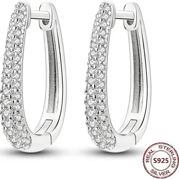 Náušnice Stříbrné kruhové náušnice se zirkonem | šperky 2 ks - JFE200