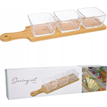 Obraz MISECZKI NA PRZEKASKI szklane na desce do pro servírování dipů 4 ks