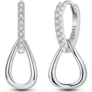 Náušnice Stříbrné kruhové náušnice se zirkonem | šperky 2 ks - JFE355