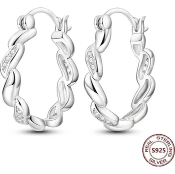 Náušnice Stříbrné kruhové náušnice se zirkonem | šperky 2 ks - JFE192