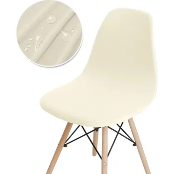 Potah na židli Voděodolný elastický potah na židli | bytové doplňky - Smetanově bílá , 1 kus