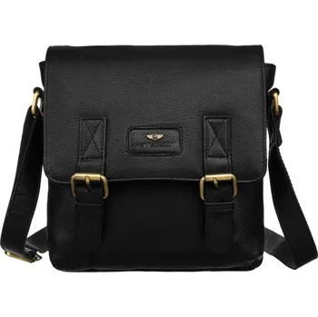 Klasická pánská taška přes rameno z přírodní kůže Barva: Černá