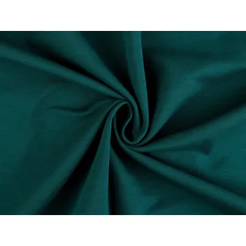 Teplákovina bavlněná počesaná jednobarevná, střední, 6 (024) (260 g/m²) petrolejová