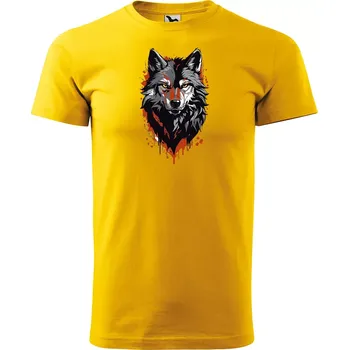 Pánské tričko Sablio Tričko s potiskem Wolf paint 1 - žluté M