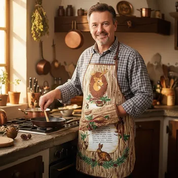 Kuchyňská zástěra Zástěra nebo chňapka kuchyňská, Myslivecký s receptem
