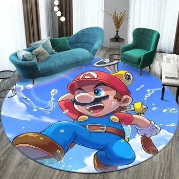 Koberec Super Mario kulatý herní koberec | bytový textil - 10 , 80x80cm