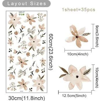 Samolepící dekorace Boho květinová nálepka na zeď | dekorace - Květina A