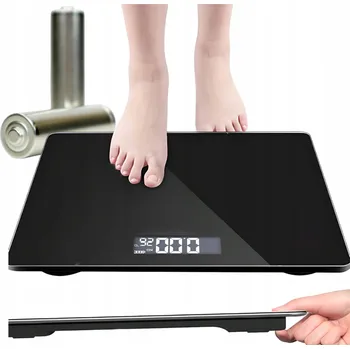 Osobní váha Koupelnová váha RETOO elektronická skleněná 180 kg s přesností 100 g a teploměrem