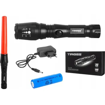 Akumulátorová svítilna Tiross TS-1154 černá, 5 režimů, IPX4