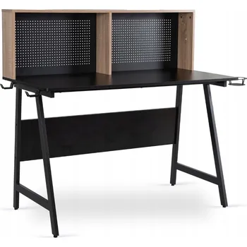 Psací stůl Obdélníkový psací stůl Mebel Elite 138,5 x 60 x 113,5 cm černý, dub sonoma