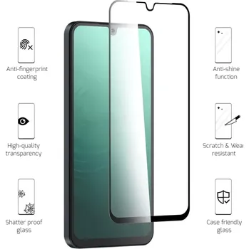 Ochranné sklo Swissten Full Glue Samsung Galaxy A17 černé 8595217494619 (Ochranné tvrzené sklo Swissten Full Glue, Color Frame, Case Friendly pro Samsung A176B / A175F Galaxy A17 5G / 4G, černé, 9H, oleofobní vrstva)