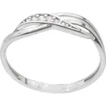 Zlatý prsten z bílého zlata se zirkony