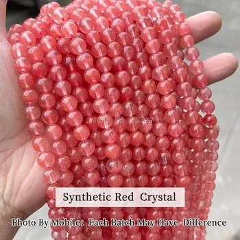 Dětské navlékací korálky Křišťálové korálky | šperky - Červený krystal , 8 mm cca 47 ks