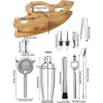 Shaker Nerezový shaker set na koktejly | barmanská sada, barové nástroje - B 550ml 11pcs