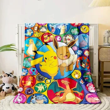 Dětská deka Měkká flanelová deka Pokemon pro děti | bytový textil - 9 , 150x200cm (59x78 palců)