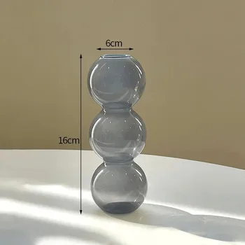 Váza Skleněná kulatá váza | dekorace - Váza SQ8 Šedá