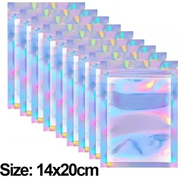 Sáček na potraviny Zip sáček holografický vodotěsný | obal - 14x20cm , 100 ks