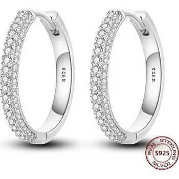 Náušnice Stříbrné kruhové náušnice se zirkonem | šperky 2 ks - JFE159