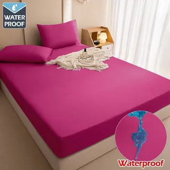 Chránič matrace Voděodolný potah na matraci | chránič - Fialová červená , 100x200x30cm