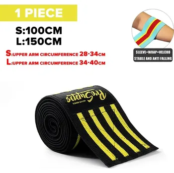 Loketní bandáž na posilování | sportovní vybavení - I-Černá Žlutá , 100 cm x 8 cm (39 palců)