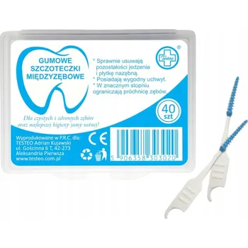 Zubní kartáček TESTEO GUMOVÉ MEZIZUBNÍ KARTÁČKY 40 KUSŮ
