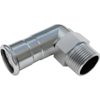 Fitinka Conex CONNEX A PRESS INOX 316L koleno 90°, 18x1/2", s vnějším závitem, lisovací, voda, nerez ocel