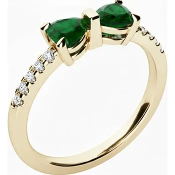 Prsten Couple, Jemný prsten Twinelle, žluté zlato se zirkony, vel. 54, prům. 17.2 mm, 585-68-1-4277.0Z00.0.54.106