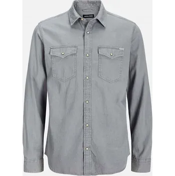 Pánská košile Košile Jack and Jones Lt Grey Melange 5943153 S