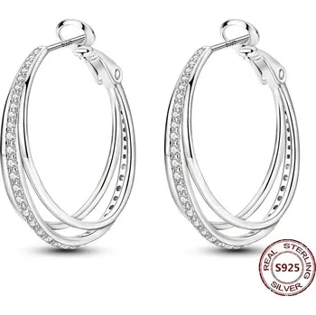 Náušnice Stříbrné kruhové náušnice se zirkonem | šperky 2 ks - JFE215