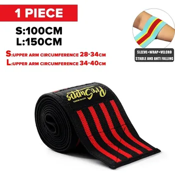 Loketní bandáž na posilování | sportovní vybavení - I-Černá Červená , 100 cm x 8 cm (39 palců)