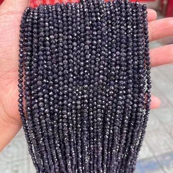 Dětské navlékací korálky Přírodní křišťálové a jaspisové korálky 2–4mm | šperky - Syntetický modrý písek , 2mm cca 189 ks