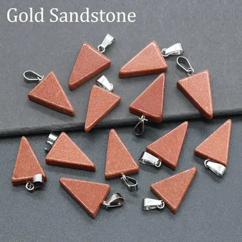 Přívěsek Trojúhelníkový přívěsek z minerálního kamene | ochranný amulet, šperk 1 ks - F