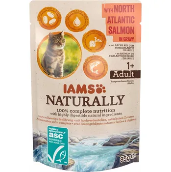 Krmivo pro kočku IAMS Naturally s lososem severoatlantickým, 85 g