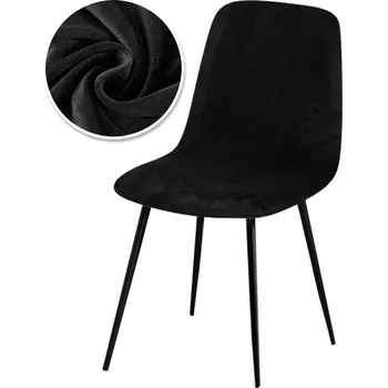 Potah na židli Velvet elastický potah na židli | bytové doplňky - černá-1ks