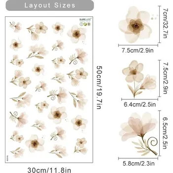 Samolepící dekorace Boho květinová nálepka na zeď | dekorace - Květina C.