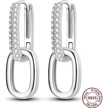 Náušnice Stříbrné kruhové náušnice se zirkonem | šperky 2 ks - JFE201