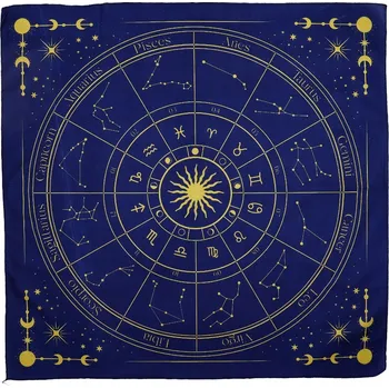 Prostěradlo Látka na vykládání Tarotu - Znamení Zvěrokruhu (75x75 cm)