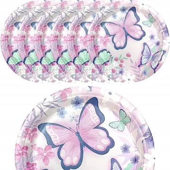 Talíř Papírové TALÍŘKY NA JEDNO POUŽITÍ Motýlek 18 cm 6 ks MOTÝLI