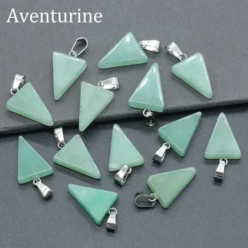 Přívěsek Trojúhelníkový přívěsek z minerálního kamene | ochranný amulet, šperk 1 ks - H