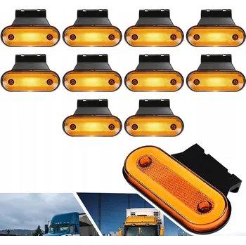 Přídavný světlomet 10 Ks Obrysové světlo oranžová oválná obrysová lampa