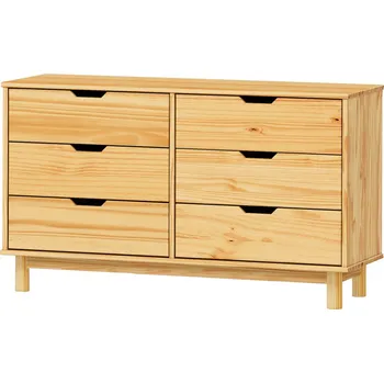 Knihovna IdeaNabytek Komoda 3+3 zásuvky BONITO 2 lak