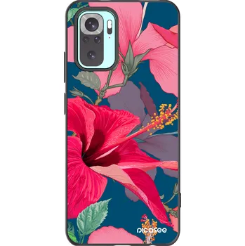Pouzdro na mobilní telefon Picasee silikonový černý obal pro Xiaomi Redmi Note 10 Pro - Hibiscus