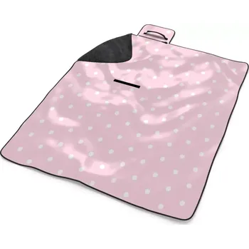 deka Sablio Plážová deka Bílé puntíky na růžové: 200x140 cm