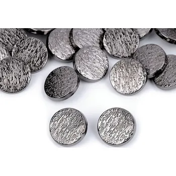 Knoflík Kovový knoflík velikost 28", 36", střední, 4 (28") nikl černý